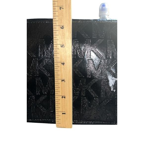 Michael Kors Jet Set Leather Mirror Metallic Signature Black Tote Large - Picture 7 of 11